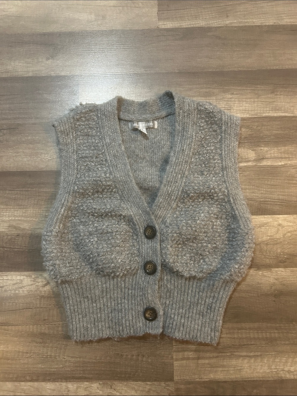 Urban Outfitters Sweater Vest Women's Gray Knit Button Front - Size Small